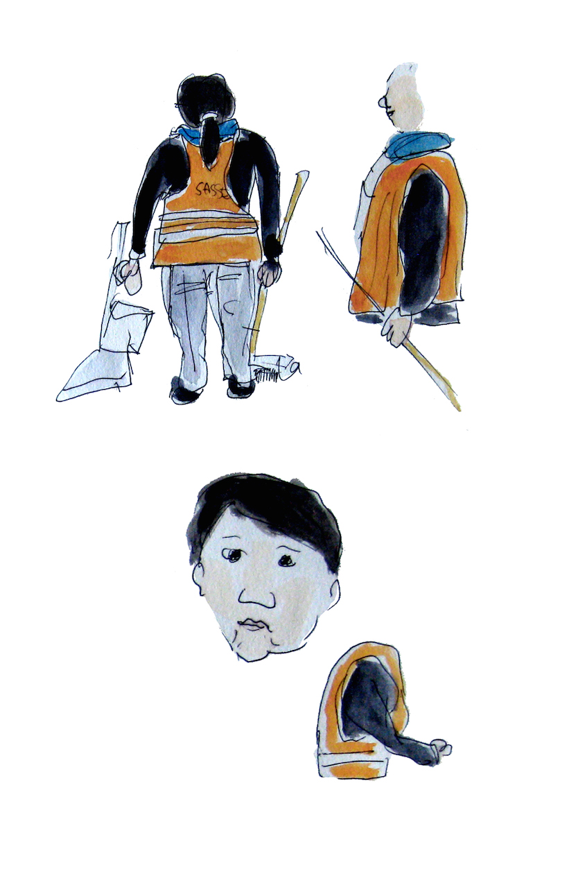 In der U-Bahn bei der Arbeit